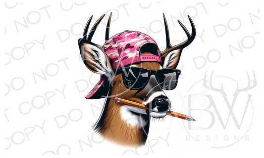 Pencil Buck Deer Hunting Digital Download PNG