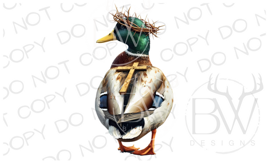 Mallard Jesus Duck Hunting Digital Download PNG