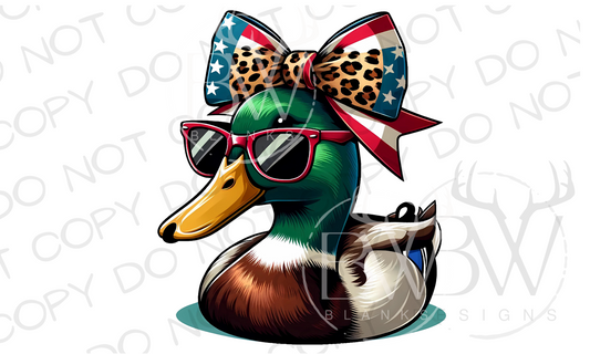 American Bow Mallard Duck Hunting Fourth of July Digital Download PNG