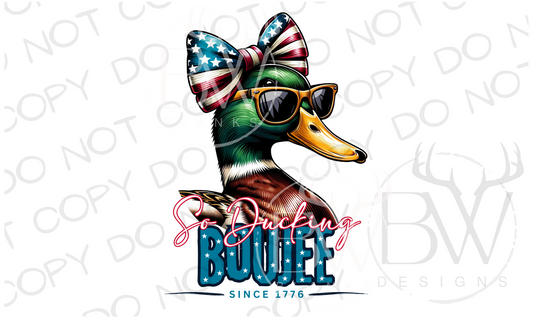 So Ducking Boujee Mallard Duck Hunting Fourth of July Digital Download PNG