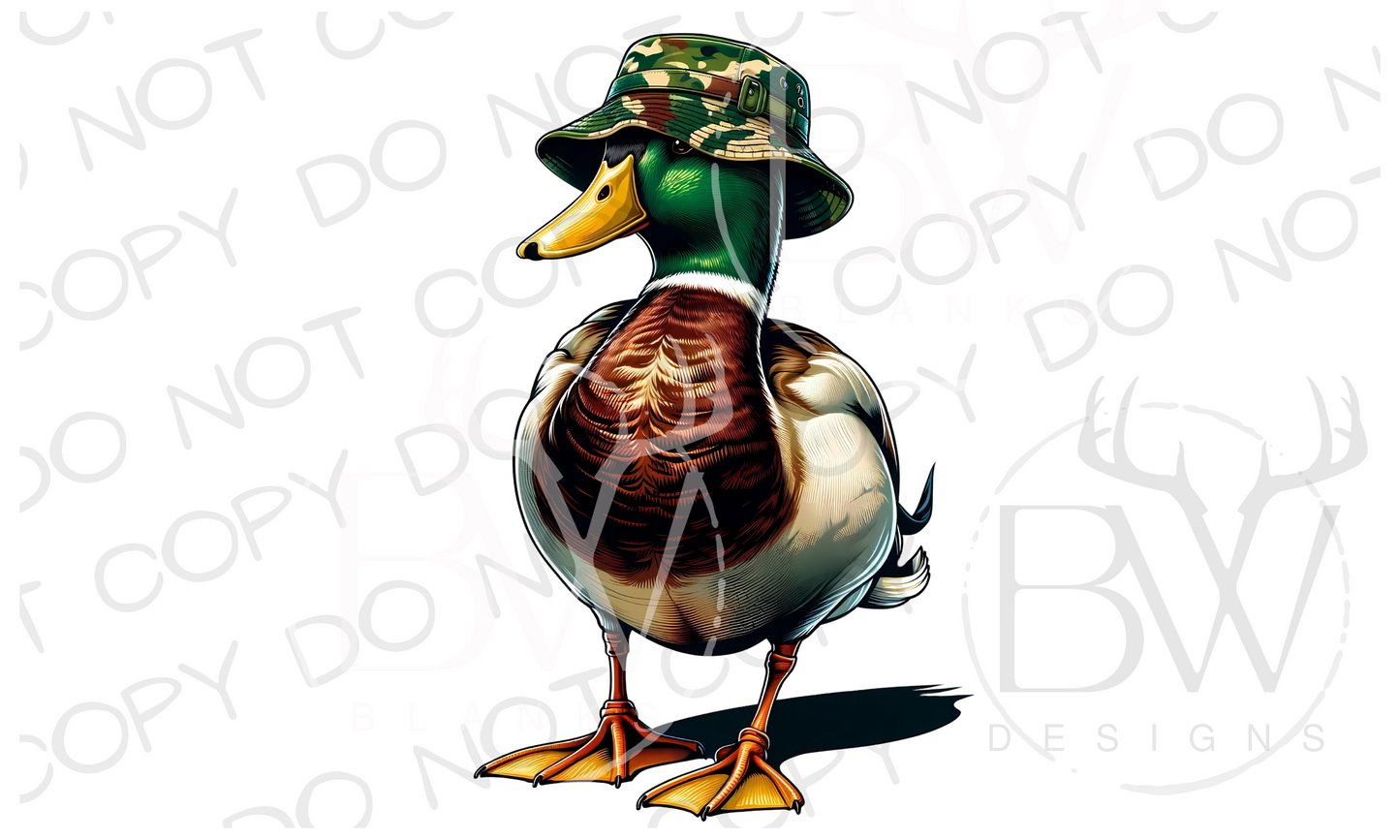 Camo Bucket Hat Mallard Duck Hunting Digital Download PNG