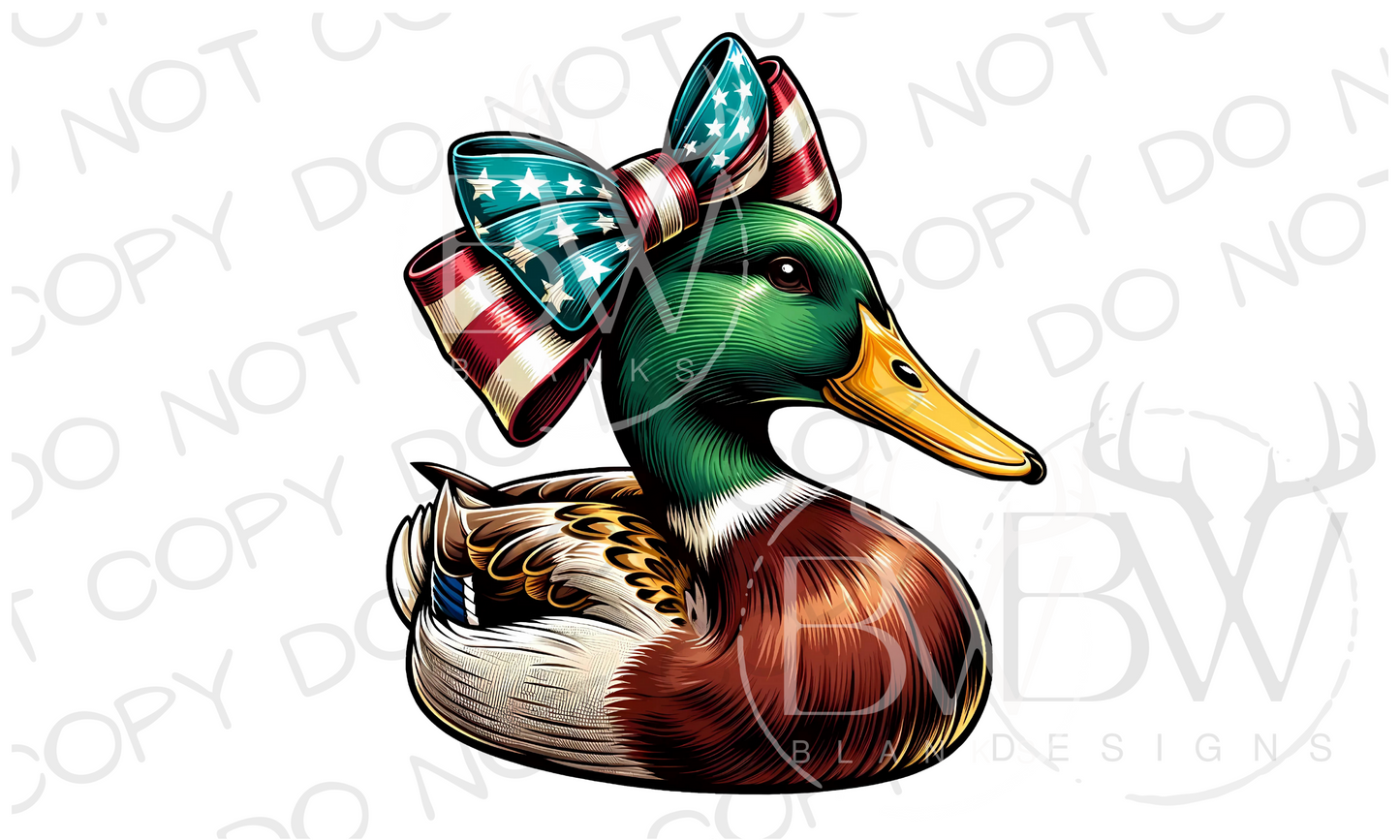 American Bow Mallard Duck Hunting Fourth of July Digital Download PNG