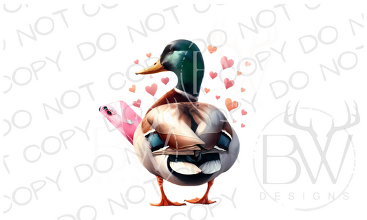 Valentine Mallard Duck Hunting Valentine's Day Digital Download PNG