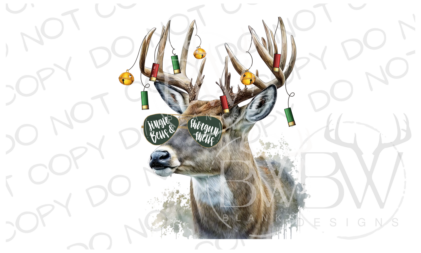 Jingle Bells Shotgun Shells Hunting Christmas Digital Download PNG