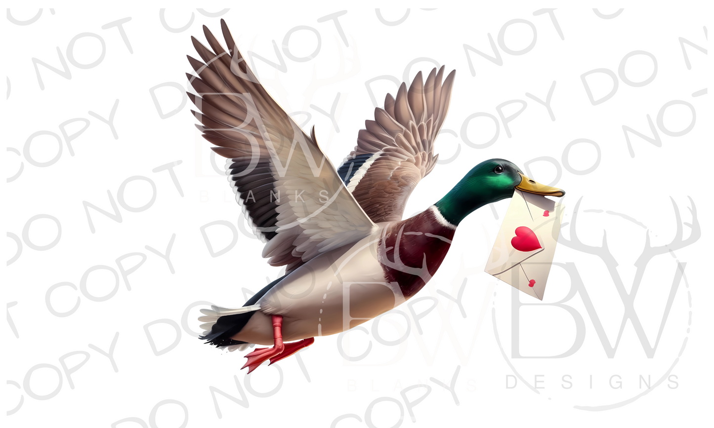 Valentine Mallard Duck Hunting Valentine's Day Digital Download PNG