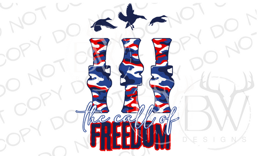 The Call of Freedom Duck Hunting Fourth of July Digital Download PNG
