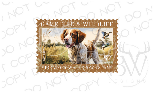 Brittany Spaniel Duck Stamp Duck Hunting Digital Download PNG