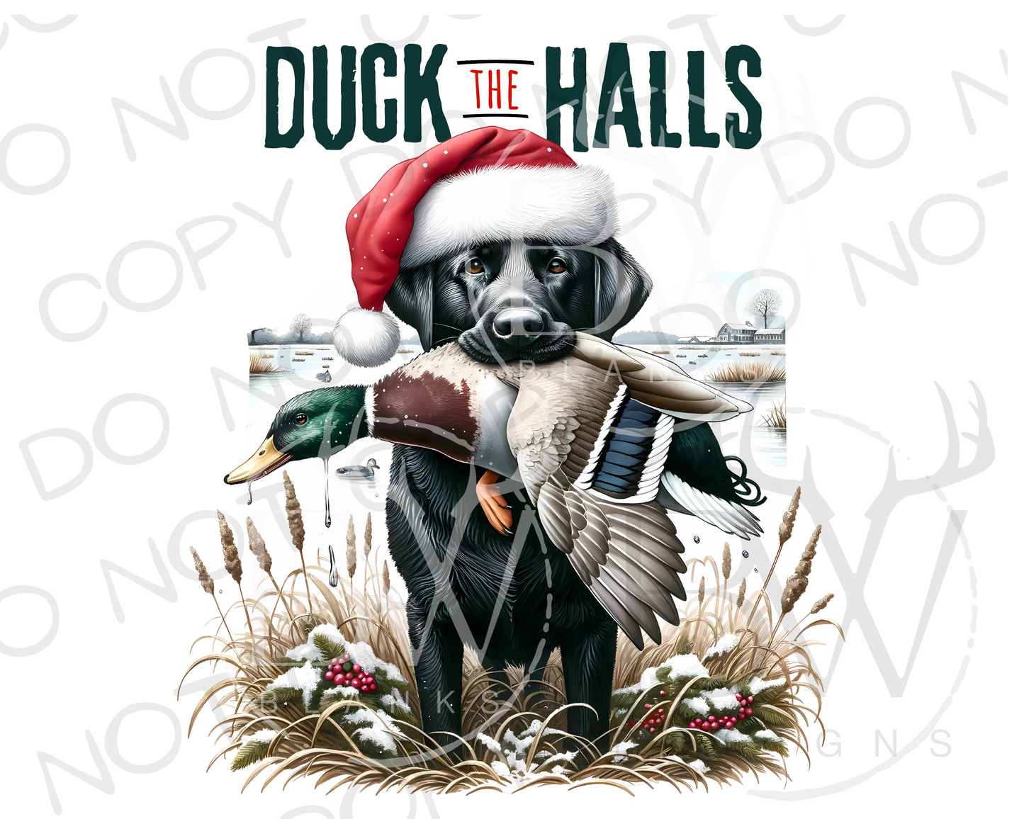 Duck the Halls Duck Hunting Christmas Digital Download PNG