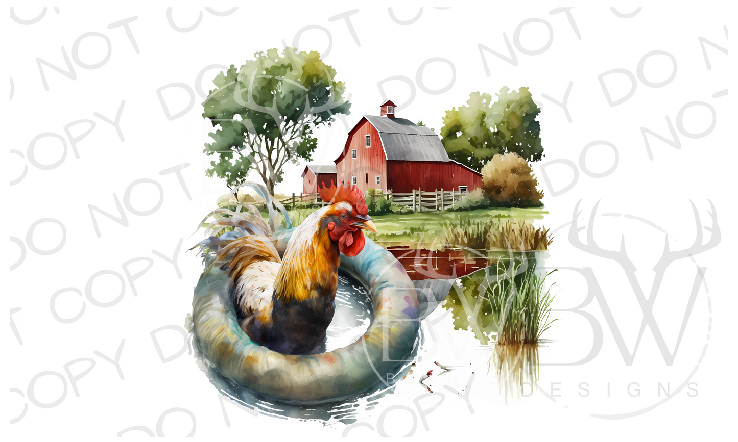 Barnyard Summer Farm Digital Download PNG