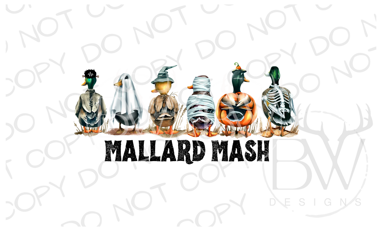 Mallard Mash Duck Hunting Halloween Digital Download PNG