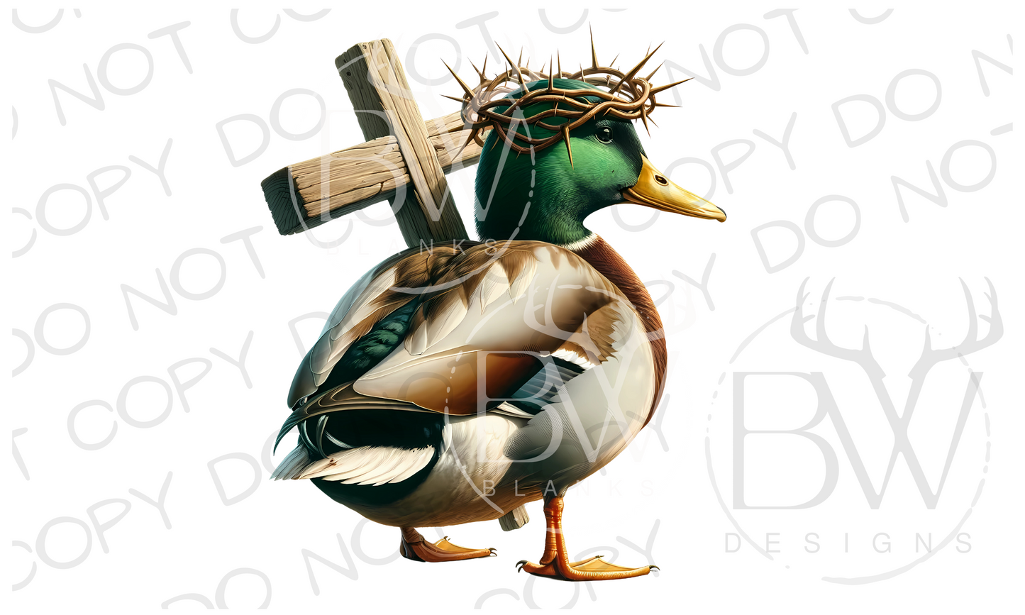 Mallard Jesus Duck Hunting Digital Download PNG