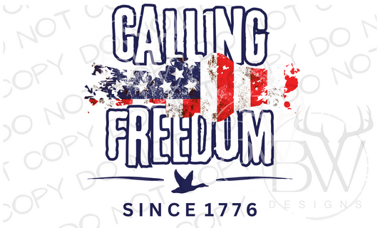 Calling Freedom Duck Hunting Fourth of July Digital Download PNG