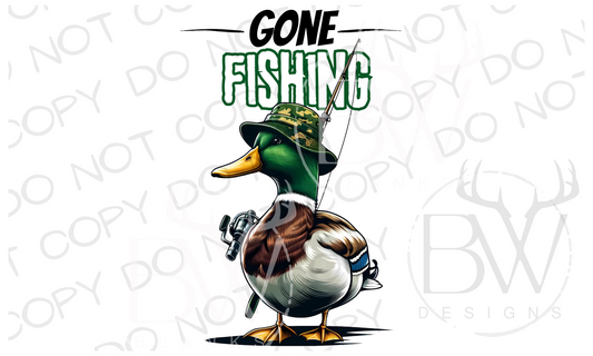 Gone Fishing Mallard Duck Hunting Digital Download PNG