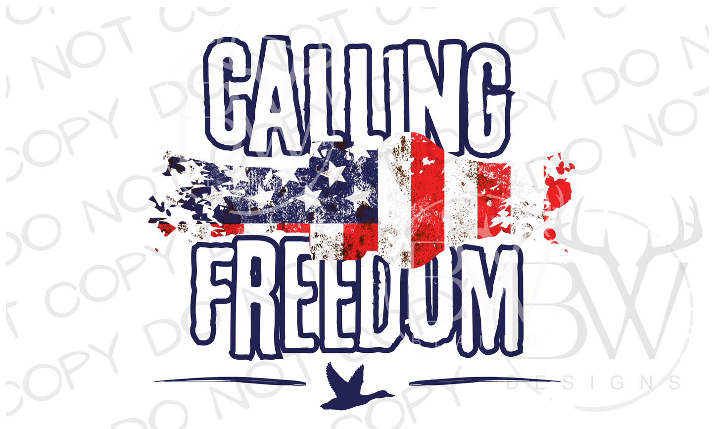 Calling Freedom Duck Hunting Fourth of July Digital Download PNG