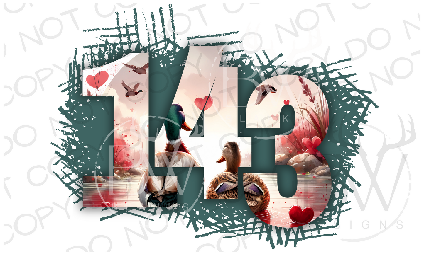 Valentine Mallard Duck Hunting Valentine's Day Digital Download PNG