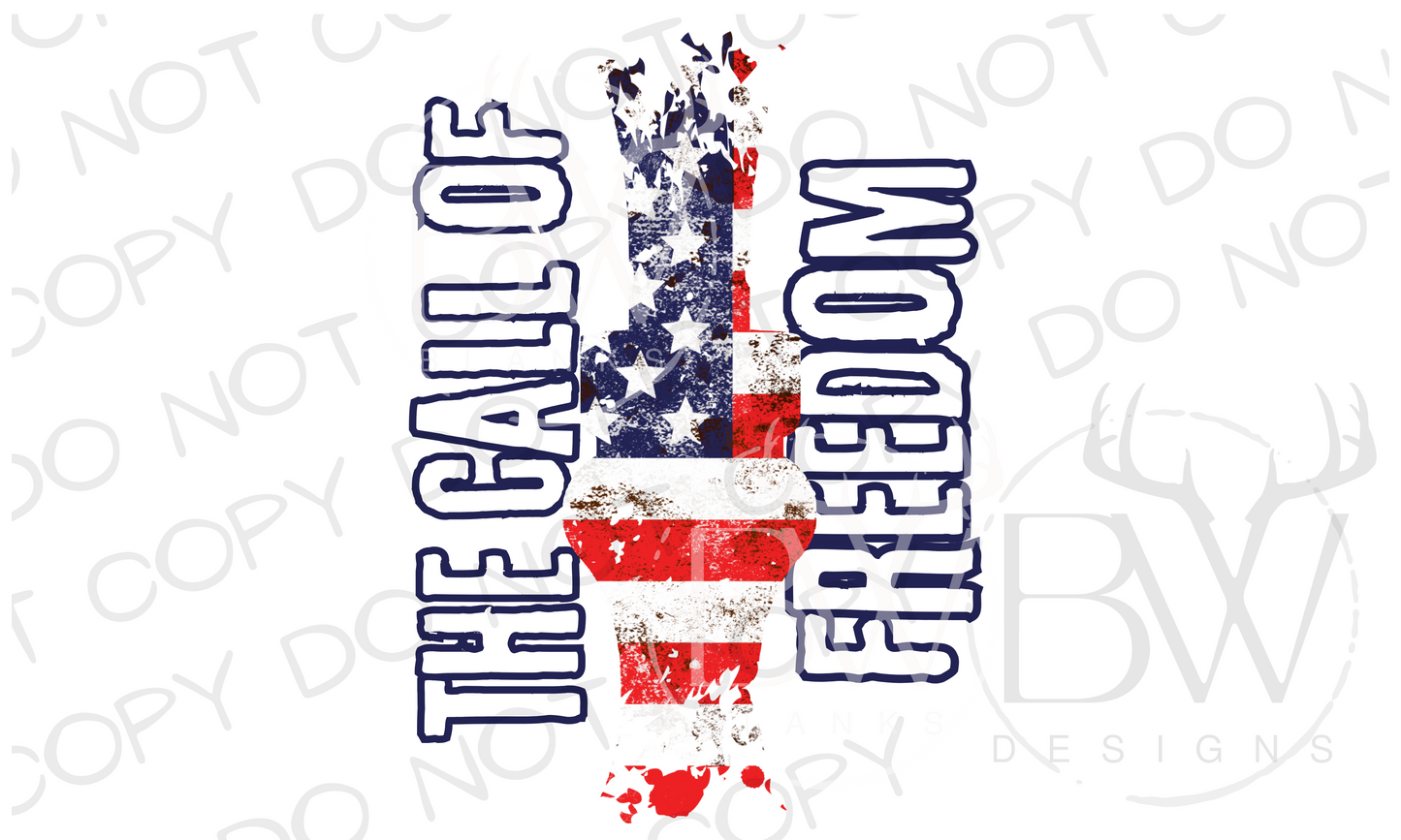 The Call of Freedom Duck Hunting Fourth of July Digital Download PNG