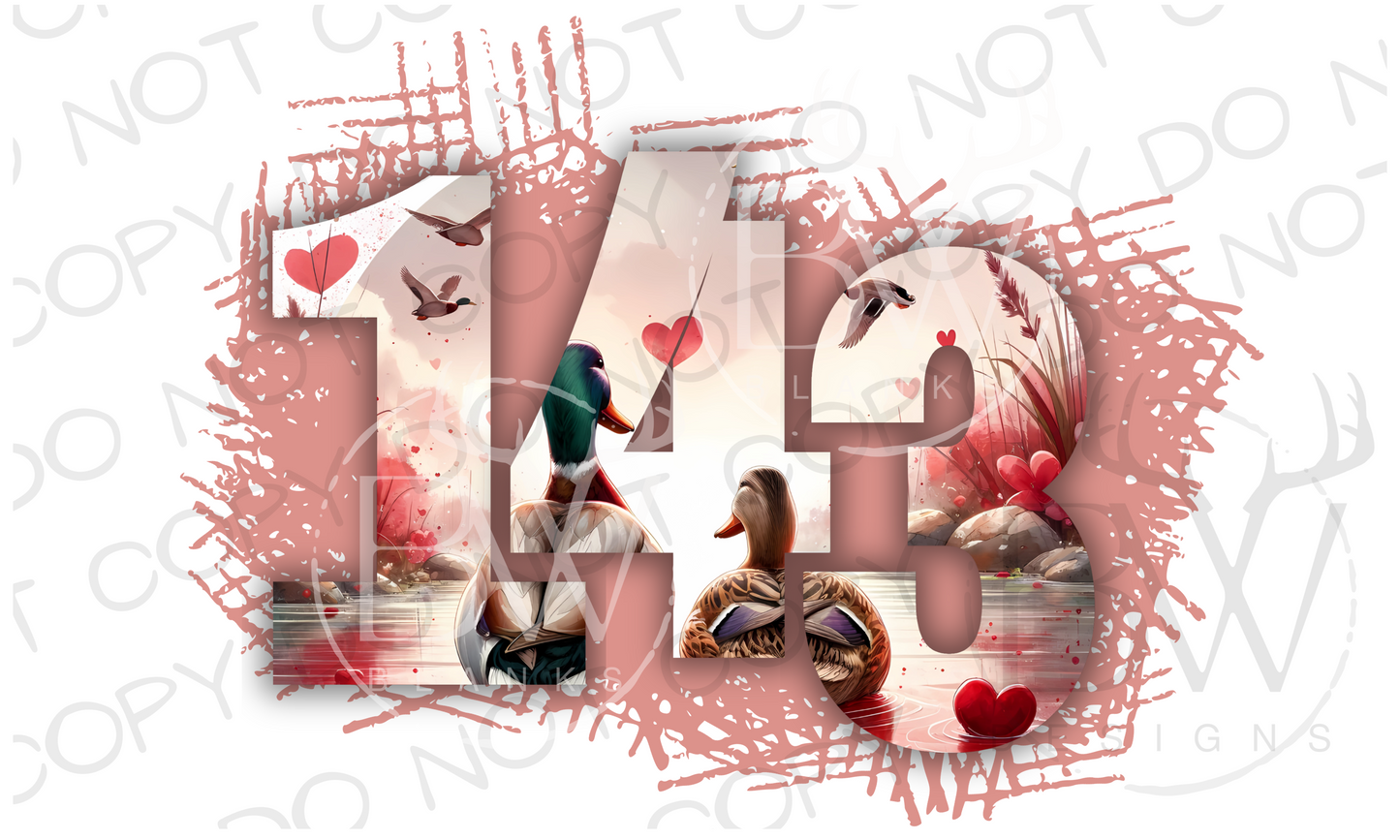 Valentine Mallard Duck Hunting Valentine's Day Digital Download PNG