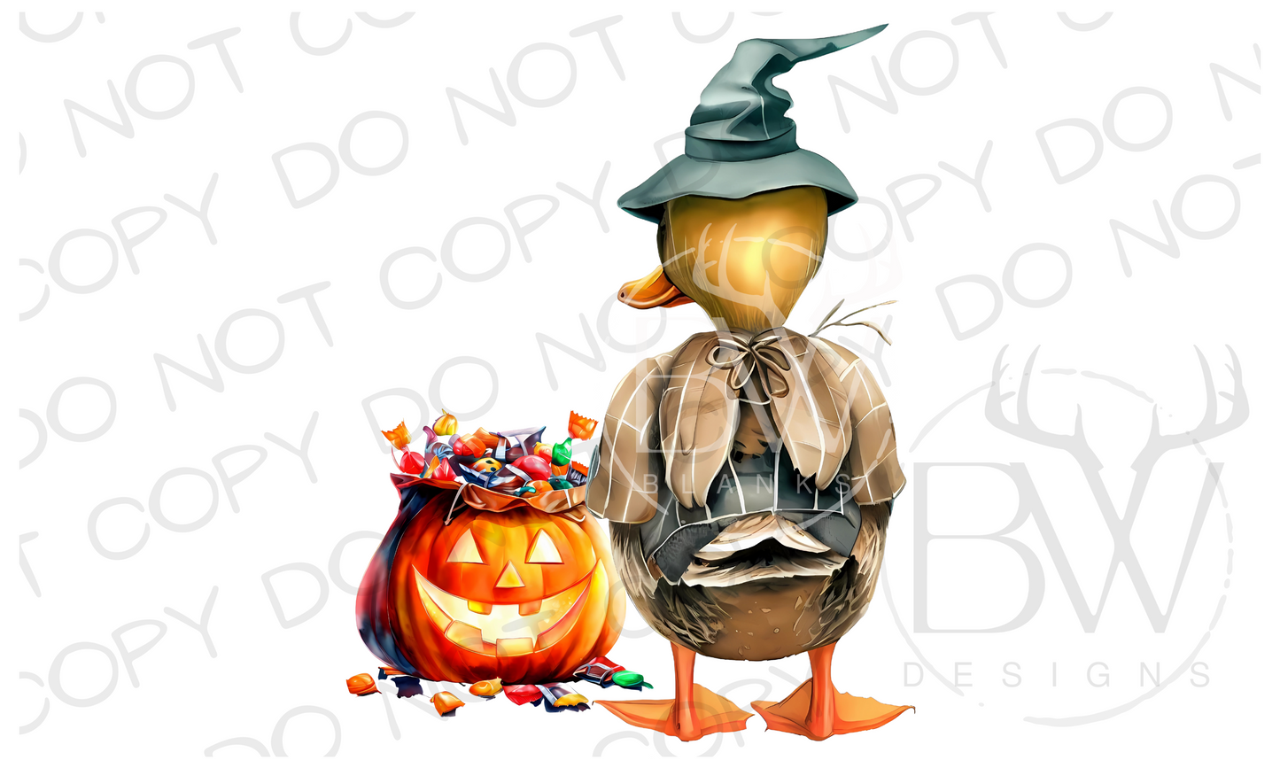 Scarecrow Trick-Or-Treater Duck Hunting Halloween Digital Download PNG