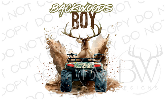 Backwoods Boy Mudding Deer Digital Download PNG