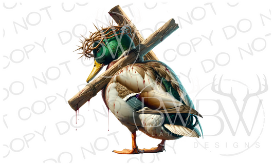 Mallard Jesus Duck Hunting Digital Download PNG