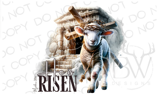 He Is Risen Easter Lamb Bible Digital Download PNG