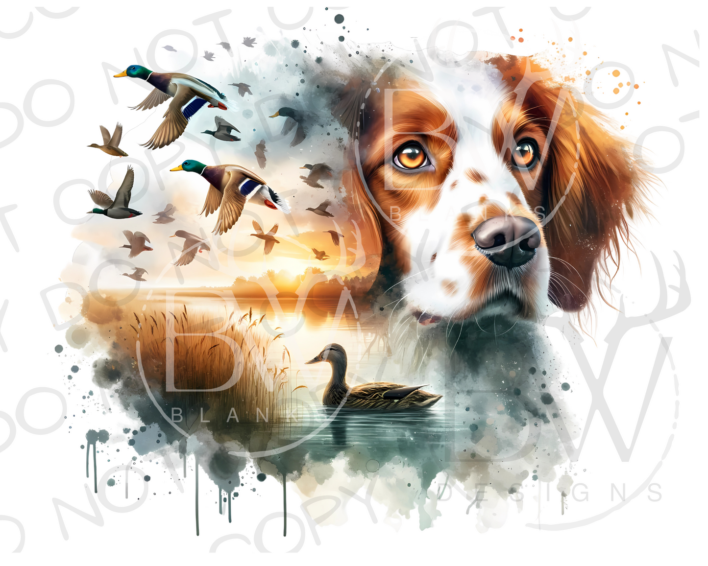 Hunting Dog Duck Hunting Digital Download PNG