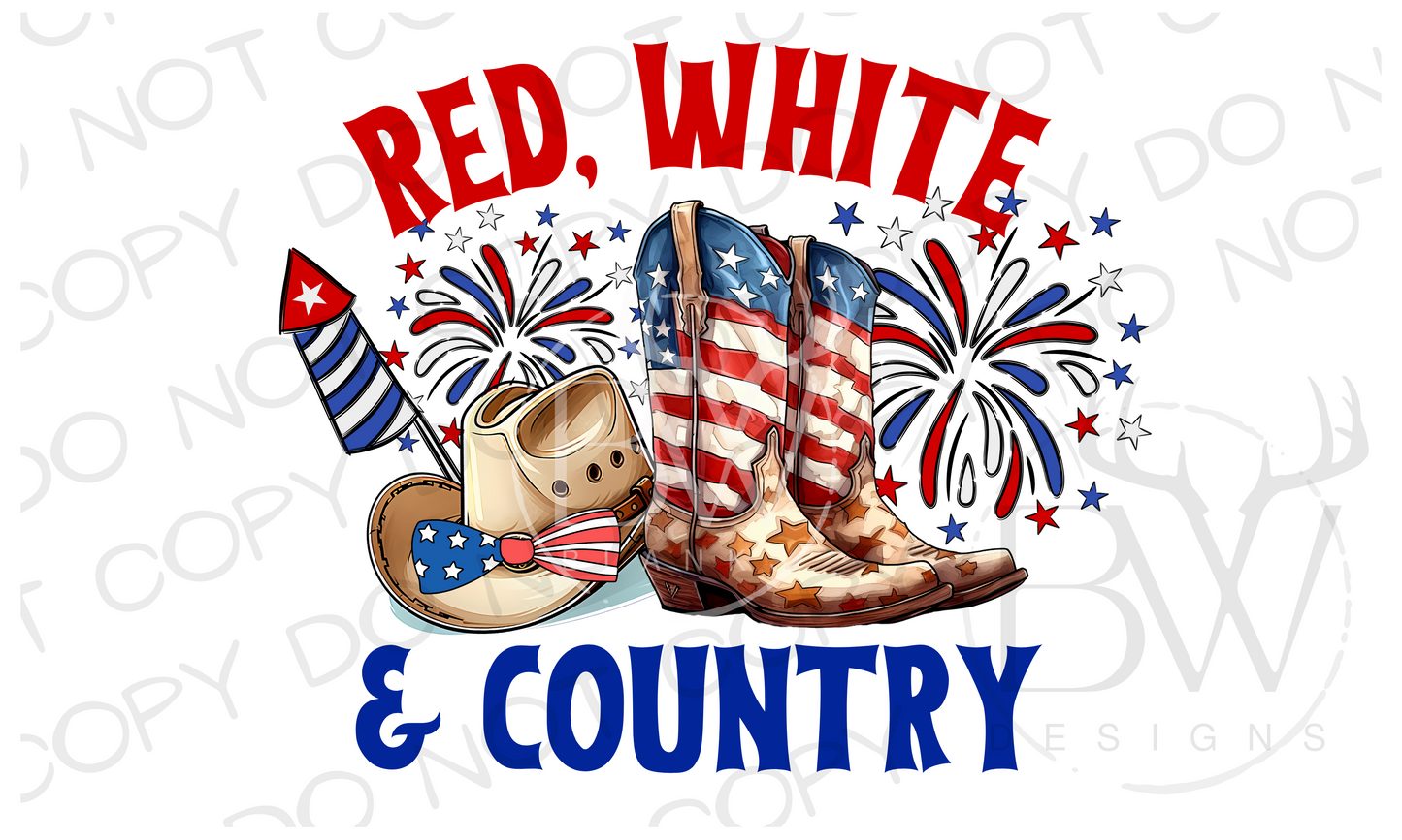 Red, White & Country Digital Download PNG