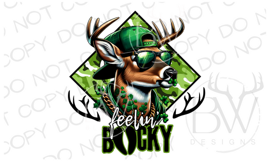 Feelin' Bucky St. Patrick's Day Deer Hunting Digital Download PNG