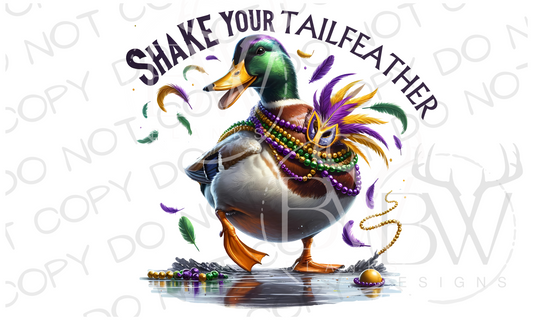 Shake Your Tailfeather Mardi Gras Duck Hunting Digital Download PNG