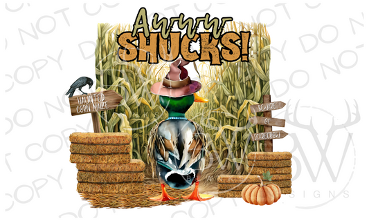 Awww Shucks Corn Maze Duck Hunting Halloween Digital Download PNG