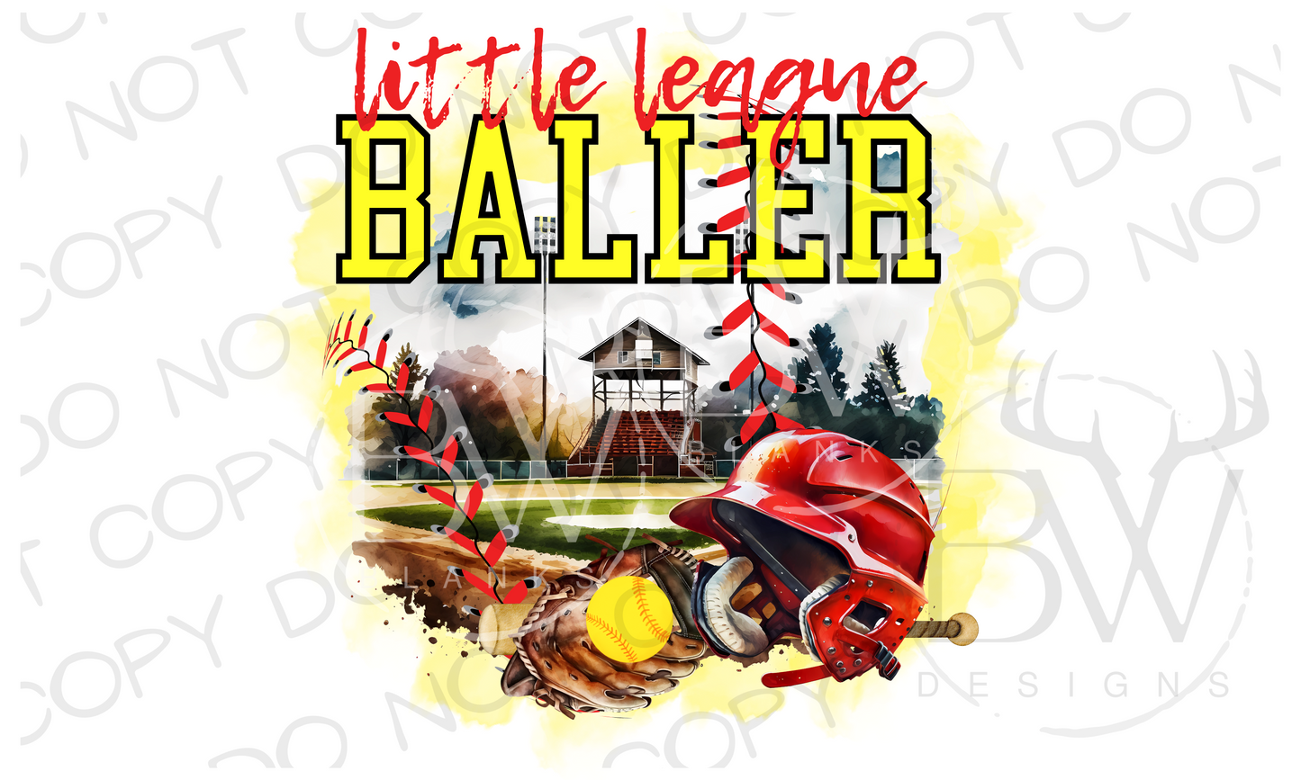 Little League Baller Softball Digital Download PNG