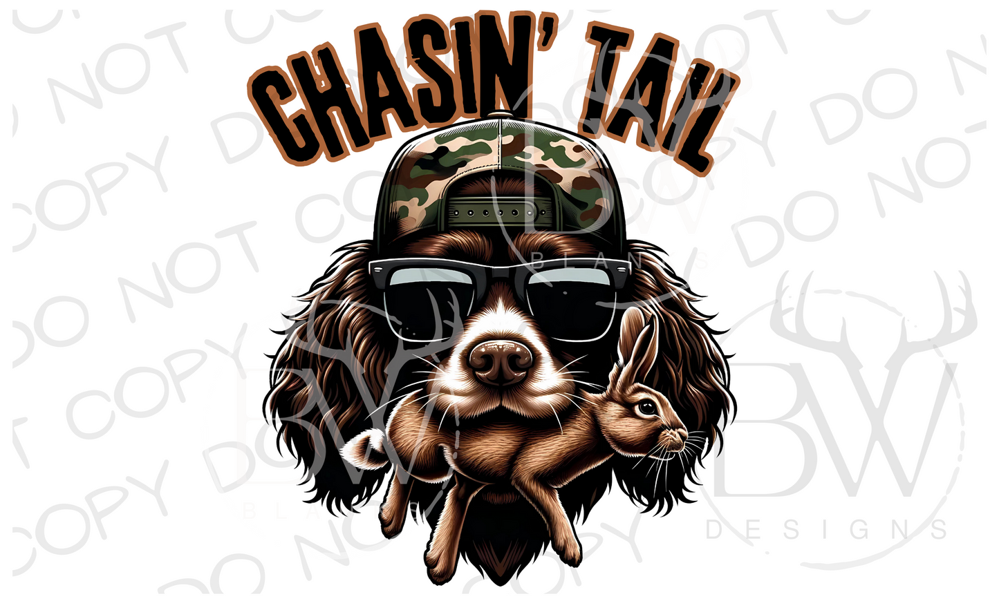 Chasin' Tail Boykin Hunting Dog Rabbit Hunting Digital Download PNG