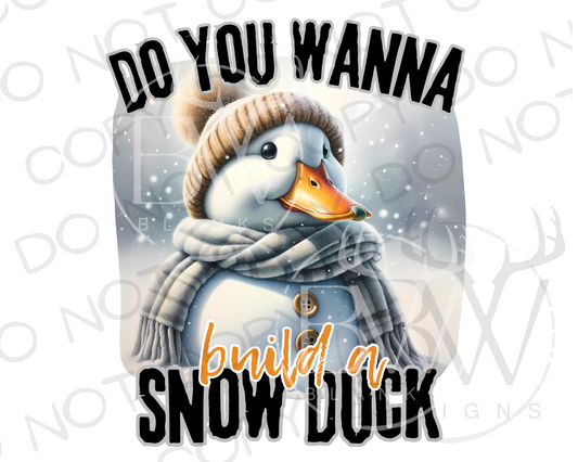 Do You Wanna Build A Snow Duck Hunting Christmas Digital Download PNG