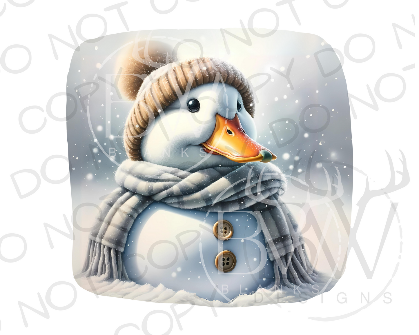 Snow Duck Hunting Christmas Digital Download PNG