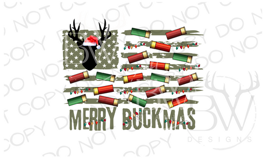 Merry Buckmas Deer Hunting Christmas Digital Download PNG