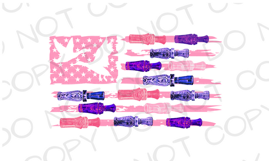 Pink Duck Call Flag Duck Hunting Digital Download PNG