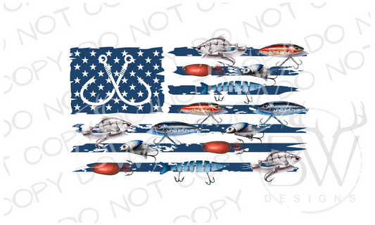 Fishing Lure Flag Fishing Digital Download PNG