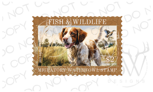 Brittany Spaniel Duck Stamp Duck Hunting Digital Download PNG