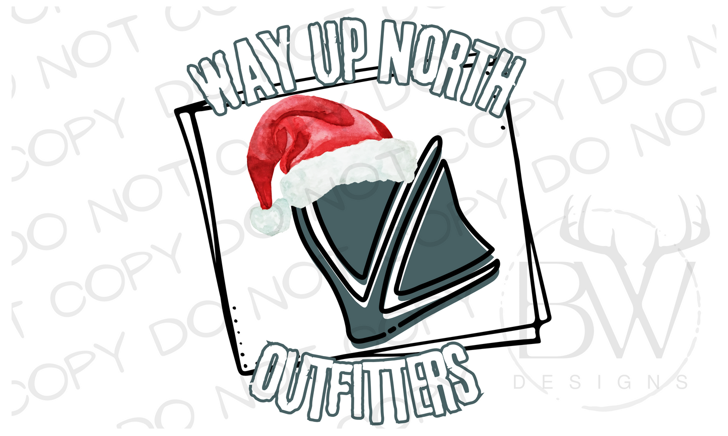 Way Up North Outfitters Hunting Christmas Digital Download PNG