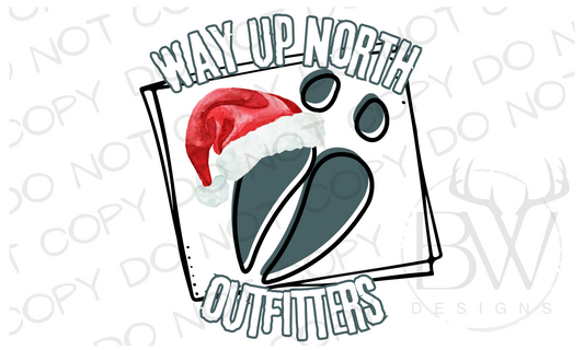 Way Up North Outfitters Hunting Christmas Digital Download PNG