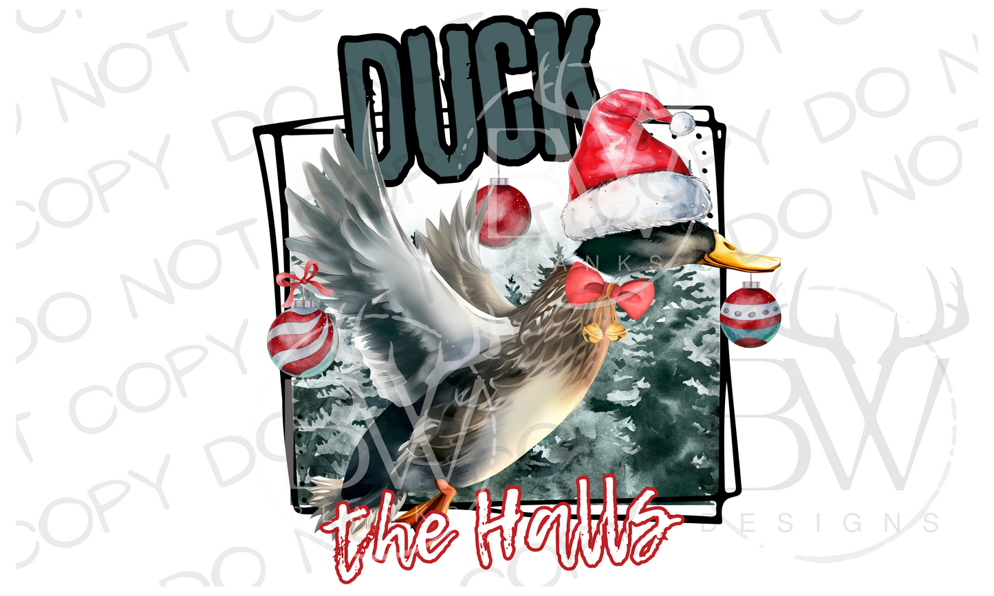 Duck the Halls Duck Hunting Christmas Digital Download PNG