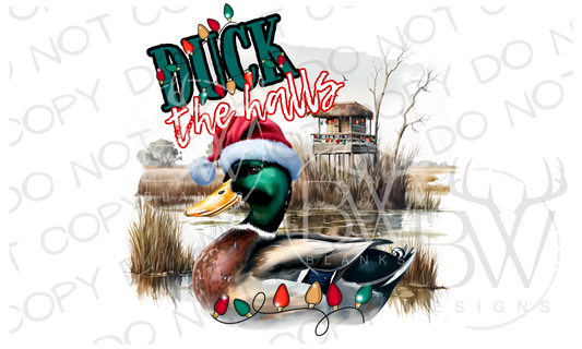 Duck the Halls Duck Hunting Christmas Digital Download PNG