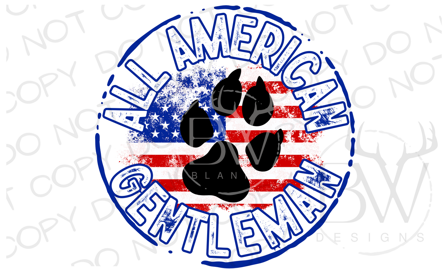 All American Gentleman Logo Hunting Dog Digital Download PNG