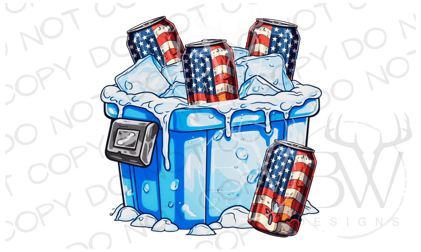 American Beer Cooler Fourth of July Digital Download PNG