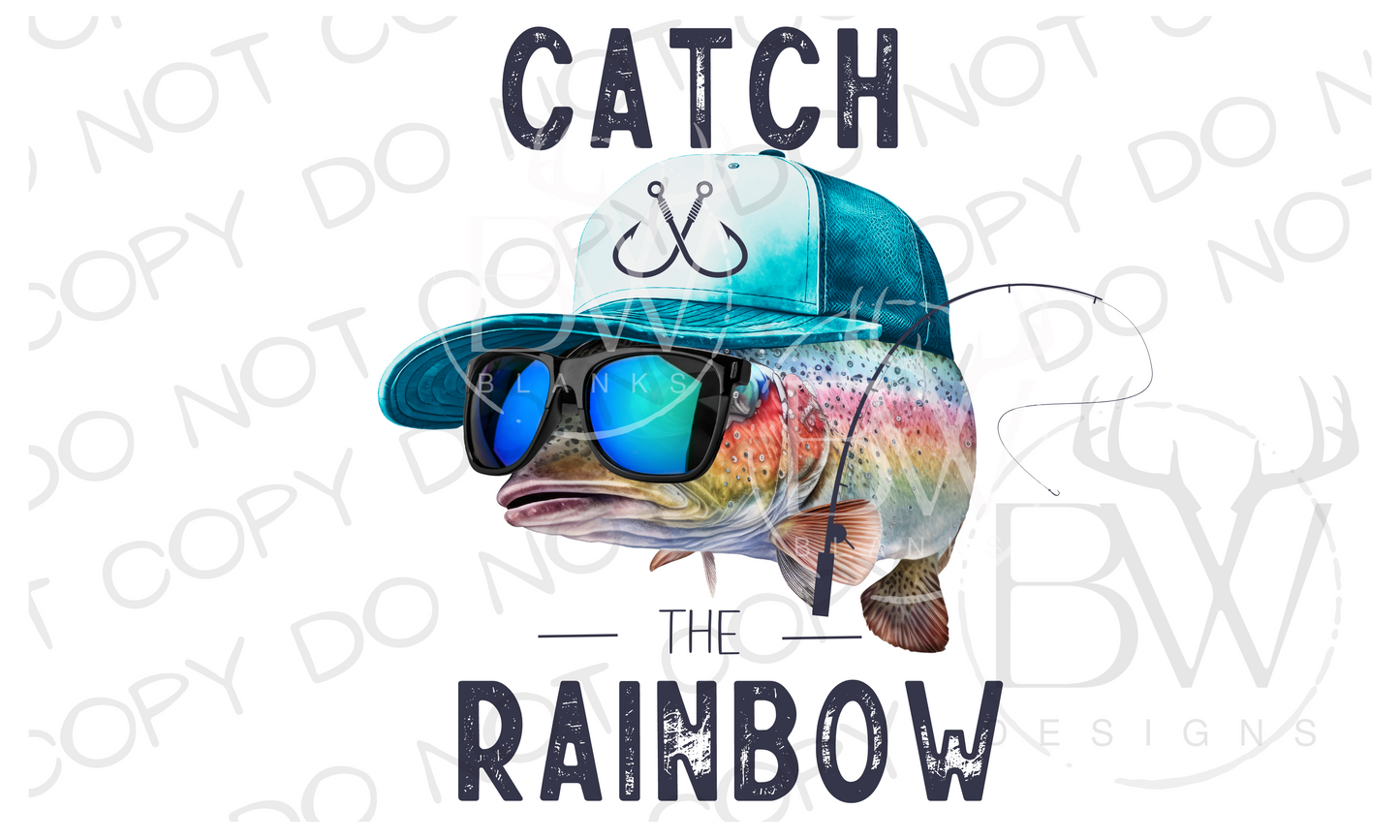 Catch the Rainbow Trout Fishing Digital Download PNG