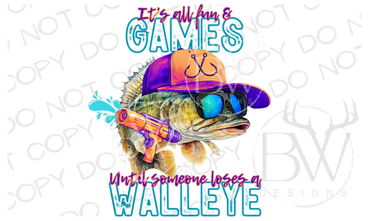 Walleye Funny Fishing Digital Download PNG