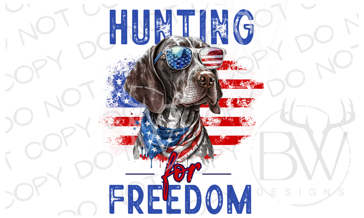 Hunting for Freedom German Short-haired Pointer Hunting Dog Digital Download PNG