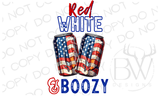 Red, White & Boozy Fourth of July Digital Download PNG