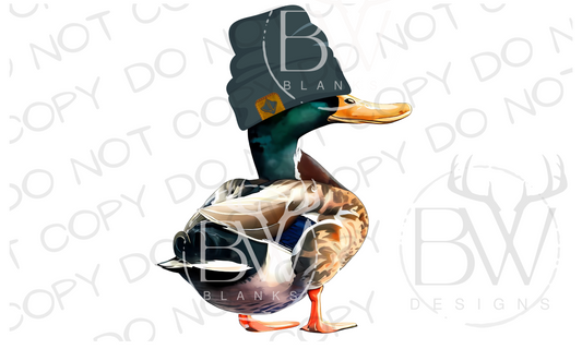 Beanie Hat Mallard Duck Hunting Digital Download PNG