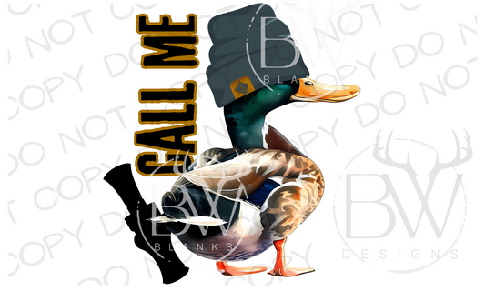 Call Me Beanie Hat Mallard Duck Hunting Digital Download PNG